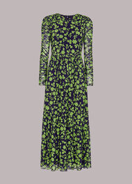 Linear Floral Mesh Dress